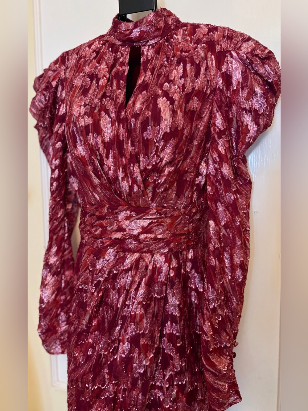 Jonathan Simkhai Vine metallic jacquard long sleeve midi dress - Picture 4 of 16